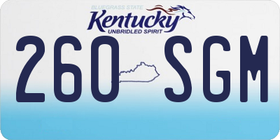 KY license plate 260SGM
