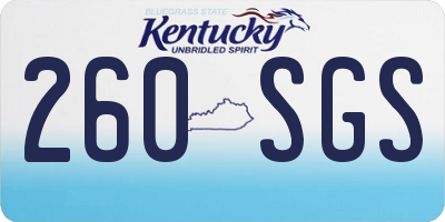 KY license plate 260SGS