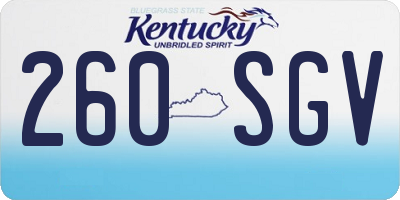 KY license plate 260SGV