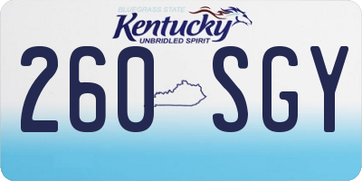 KY license plate 260SGY