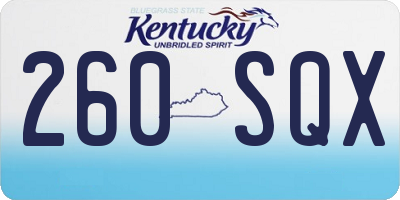 KY license plate 260SQX