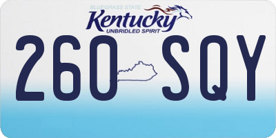 KY license plate 260SQY
