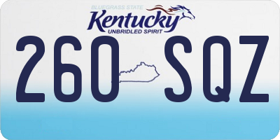 KY license plate 260SQZ