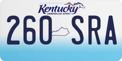 KY license plate 260SRA