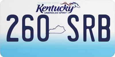 KY license plate 260SRB