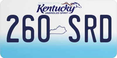 KY license plate 260SRD