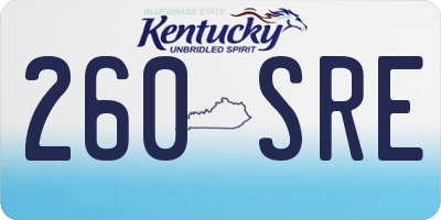 KY license plate 260SRE
