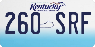 KY license plate 260SRF