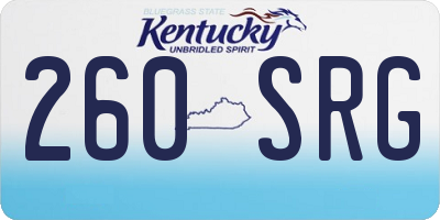 KY license plate 260SRG