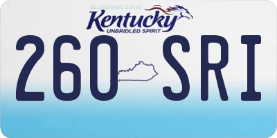 KY license plate 260SRI