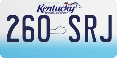 KY license plate 260SRJ