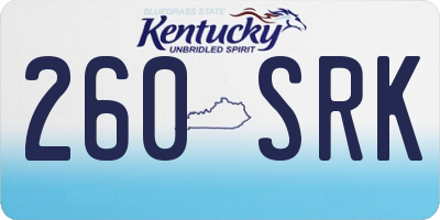 KY license plate 260SRK