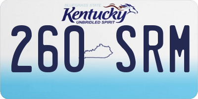 KY license plate 260SRM