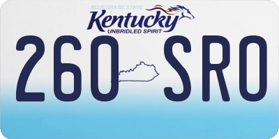 KY license plate 260SRO