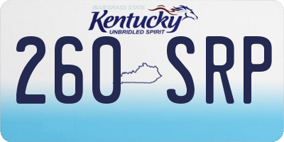 KY license plate 260SRP