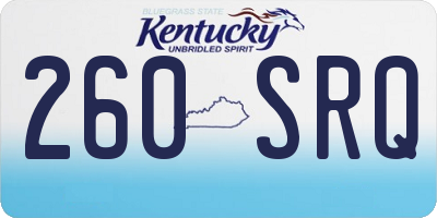 KY license plate 260SRQ