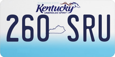 KY license plate 260SRU