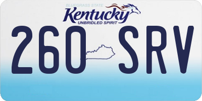 KY license plate 260SRV