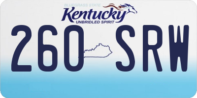 KY license plate 260SRW