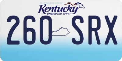 KY license plate 260SRX