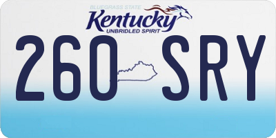 KY license plate 260SRY