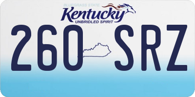 KY license plate 260SRZ