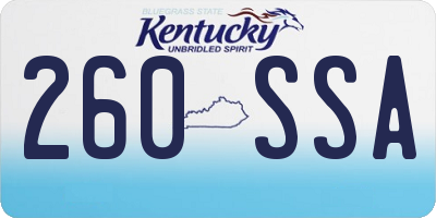 KY license plate 260SSA