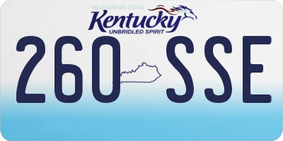 KY license plate 260SSE