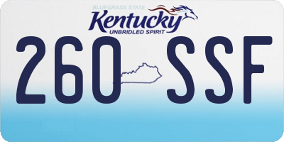 KY license plate 260SSF