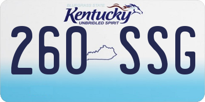 KY license plate 260SSG