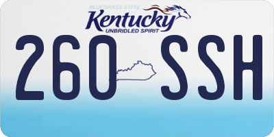 KY license plate 260SSH