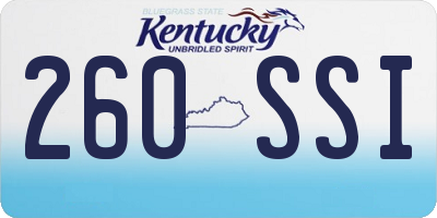 KY license plate 260SSI