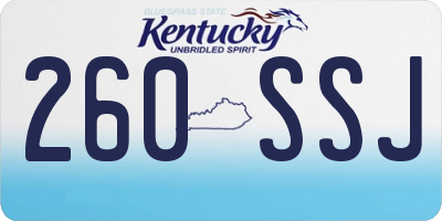 KY license plate 260SSJ