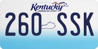 KY license plate 260SSK