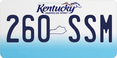 KY license plate 260SSM
