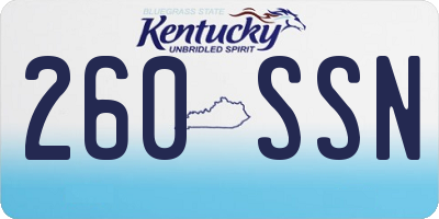 KY license plate 260SSN