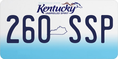 KY license plate 260SSP