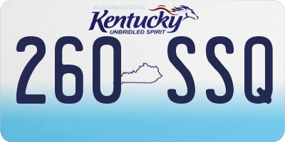 KY license plate 260SSQ