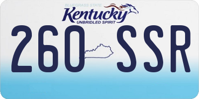KY license plate 260SSR