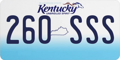 KY license plate 260SSS
