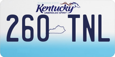 KY license plate 260TNL