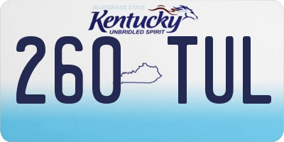 KY license plate 260TUL