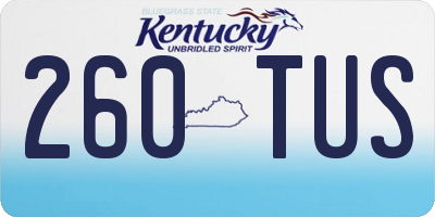 KY license plate 260TUS