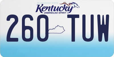 KY license plate 260TUW