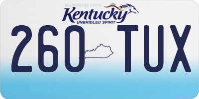 KY license plate 260TUX