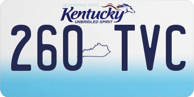 KY license plate 260TVC