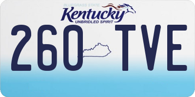 KY license plate 260TVE