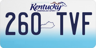 KY license plate 260TVF