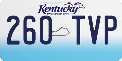 KY license plate 260TVP