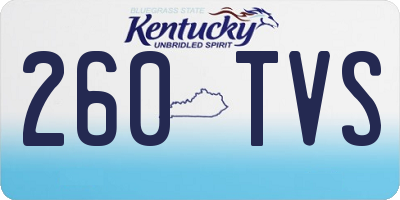 KY license plate 260TVS